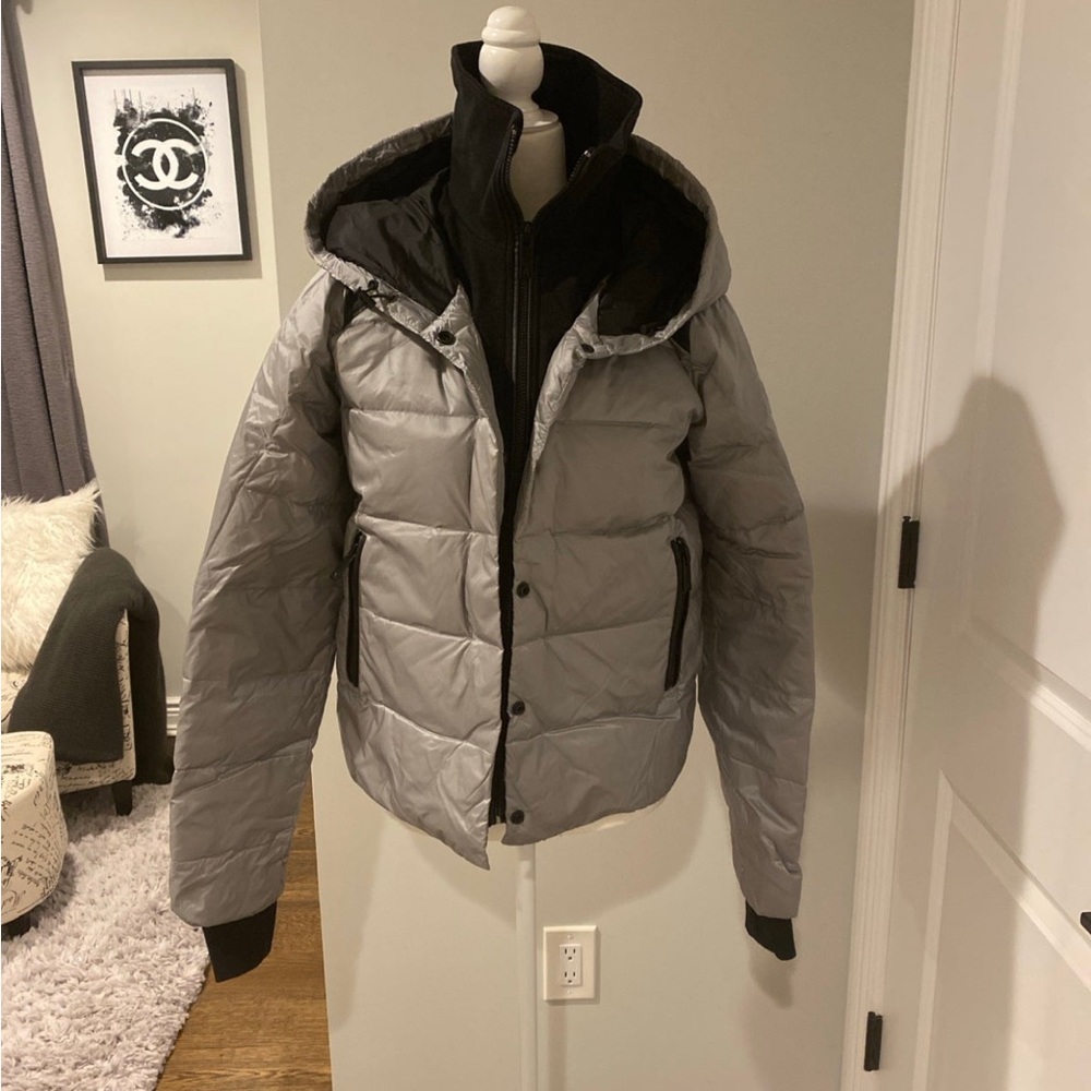 ALALA grey puffer with black faux leather